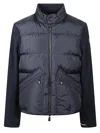 Moncler Lightweight Down Jacket With Logo Jackets And Coats Blue In Blue