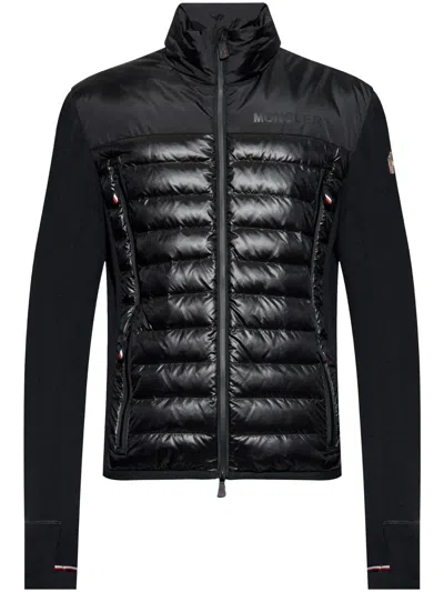 Moncler Padded Sweatshirt With High Collar And Long Sleeves In Black