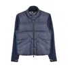 Moncler Grenoble Quilted Zip Up Cardigan In Navy Blu In Blue