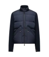 Moncler Grenoble Quilted Zip Up Cardigan In Navy Blu In Blue
