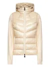 Moncler Ivory Zip-up Hooded Padded Cardigan In Multi