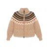 Moncler Patterned-jacquard Puffer Jacket In Multicolor
