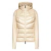 Moncler Ivory Zip-up Hooded Padded Cardigan In Neutral