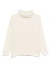Moncler White Textured Knit Sweater In Neutral