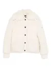 Moncler Knitwear Cardigan With High Collar And Pockets In Neutral