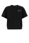 Moncler Grenoble Embossed Logo Cotton Jersey T-shirt In Black