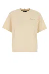 Moncler Grenoble White T-shirt With Logo Printed On The Front And Logo Patch On The Sleeve In Cotton In Neutral