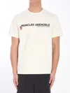 Moncler Logo Print Crewneck T-shirt In Beige