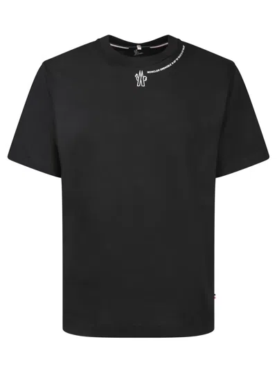 Moncler Grenoble Crewneck T-shirt Embroidery Detail In Black