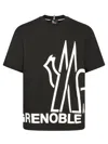 Moncler Grenoble Men Short-sleeved Logo T-shirt In Black
