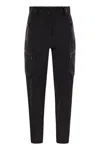 Moncler Grenoble Black Cargo Pants With Adjustable Waist In Stretch Fabric Woman
