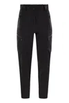 Moncler Grenoble Black Cargo Pants With Adjustable Waist In Stretch Fabric Woman