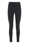 Moncler Brand-embossed Slim-fit High-rise Stretch-woven Leggings In Black
