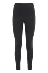 Moncler Brand-embossed Slim-fit High-rise Stretch-woven Leggings In Black