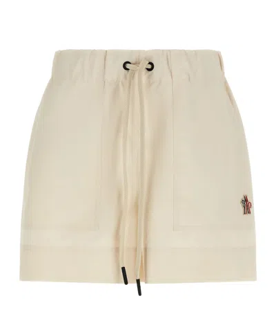 Moncler Technical Froissé Shorts In Neutral