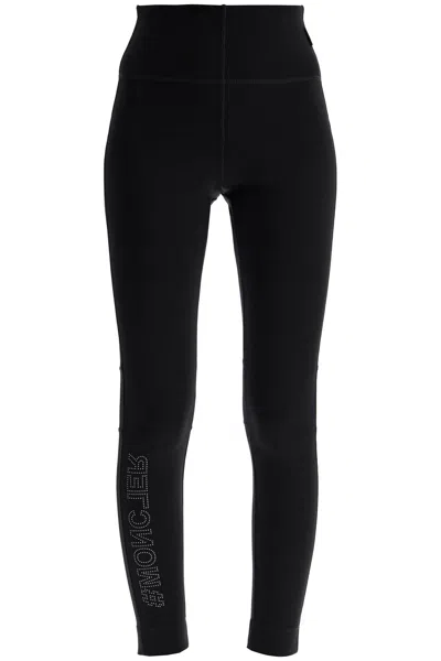 Moncler Grenoble Technical Jersey Leggings For Active Wear Women In Black