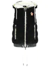 Moncler Padded Zip-up Fleece Gilet In Black