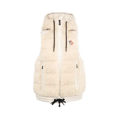 Pre-owned Moncler Grenoble Teddy Fleece Vest 'cream' | Women's Size S In White
