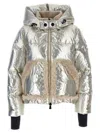 Moncler Doudoune Courte À Capuche Trevelin En Shearling In Silver