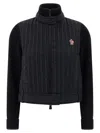 Moncler Knit Ski Jacket With Padded Front And Zip Closure In Black