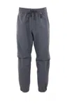 Moncler Dark Grey Polyester Padded Joggers In Gray