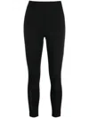 Moncler Grenoble Black Leggings With Zipped Pocket In Stretch Polyamide Woman In Black