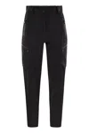 Moncler Grenoble Black Cargo Pants With Adjustable Waist In Stretch Fabric Woman In Black