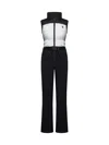 Moncler Black And White Down-filled Ski Suit In Black