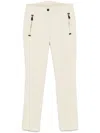 Moncler Seamed Trousers With Side Zipped Pockets In Neutral