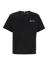 Moncler Grenoble Embossed Logo Cotton Jersey T-shirt In Black