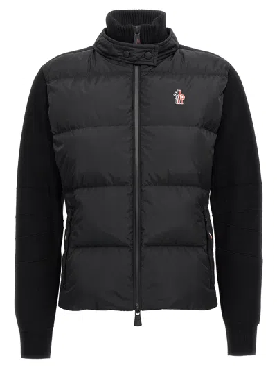 Moncler Padded Wool Zip-up Cardigan Black