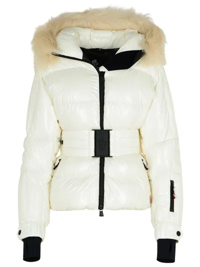 Moncler Grenoble 'valdivia' White Laquè Nylon Down Jacket Women