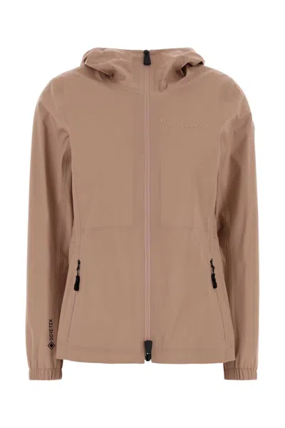 Moncler Grenoble Powder Pink Gore Tex Valles Windbreaker In Brown