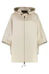Moncler Grenoble Vorassy Technical Fabric Cape In Neutral