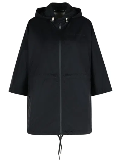 MONCLER MONCLER GRENOBLE 'VORRASAY' BLACK NYLON CAPE WOMEN