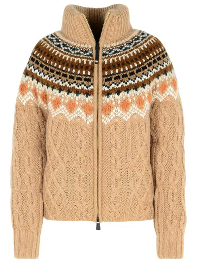 Moncler Grenoble 'wagrain' Beige Wool Blend Down Jacket Women