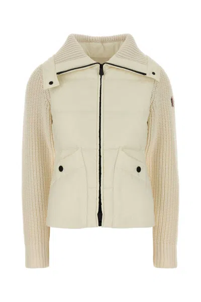 Moncler Grenoble Ivory Wool Cardigan In White