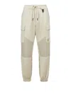 Moncler Grenoble White Cotton Clothing Trousers In Gray