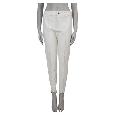 Pre-owned Moncler Grenoble White Nylon Sportivo Stirrup Ski Pants 42 M