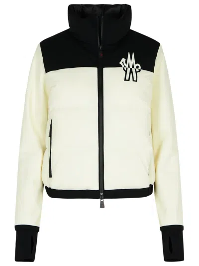 MONCLER MONCLER GRENOBLE WHITE POLYESTER BLEND SWEATSHIRT