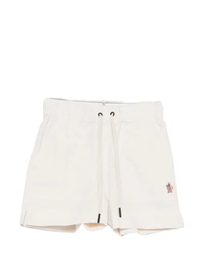 Moncler Grenoble White Polyester Shorts In Neutral