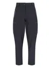 Moncler Grenoble Wide Multi-pocket Trousers In Black Stretch Nylon