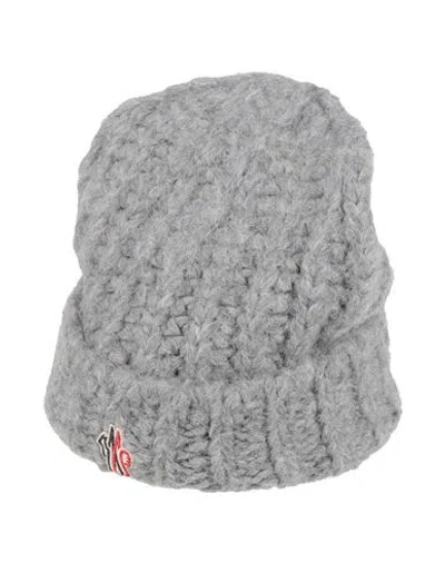 Moncler Grenoble Woman Hat Grey Size Onesize Acrylic, Alpaca Wool, Polyamide, Virgin Wool In Gray