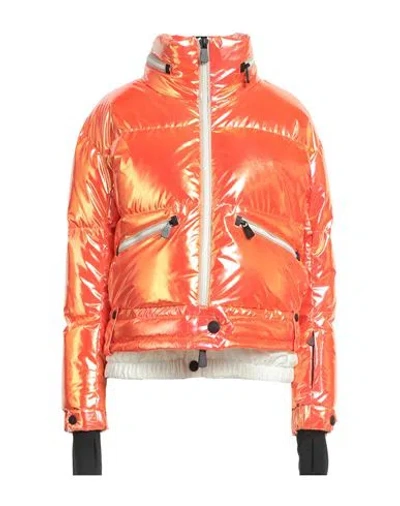Moncler Grenoble Woman Puffer Orange Size 0 Polyester In Orange
