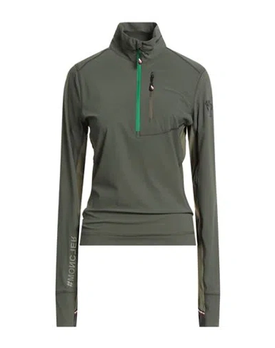 Moncler Grenoble Woman Sweatshirt Military Green Size Xl Polyamide, Elastane In Gray