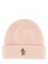 Moncler Grenoble Women Beanie Hat With Logo In Pink