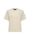 Moncler Grenoble Women Beige Cotton Logo T-shirt In Neutral