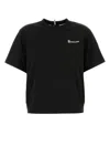 Moncler Grenoble Embossed Logo Cotton Jersey T-shirt In Black