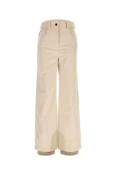 Moncler Corduroy Wide-leg Trousers In Neutral
