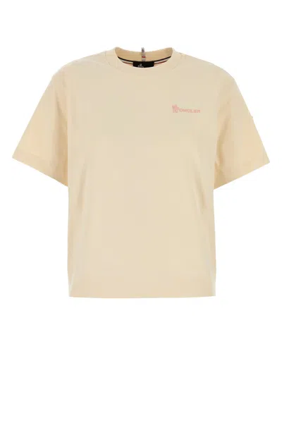 Moncler Grenoble Women Cream Cotton T-shirt In Neutral